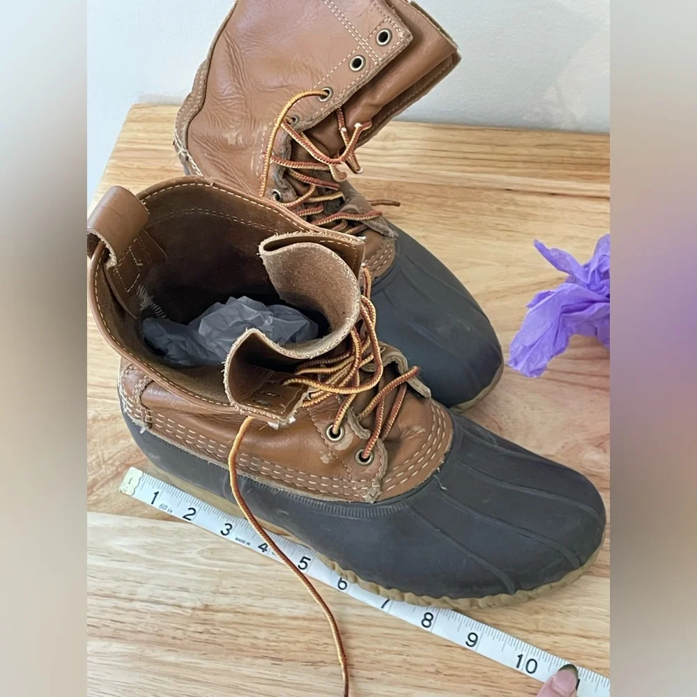 L.L. Bean Duck Boots Mens ~10 Brown Rubber Leather Hunting Boots Repair Parts